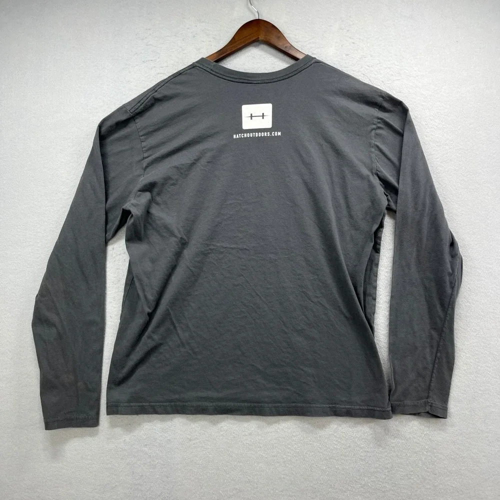 Hatch Outdoors T Shirt Mens XL Gray Long Sleeve Outdoor Premium Fly Fishing Tee